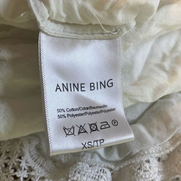 Anine Bing Crochet skirt ruffle tier fringe tassel XS festival - Picture 11 of 12